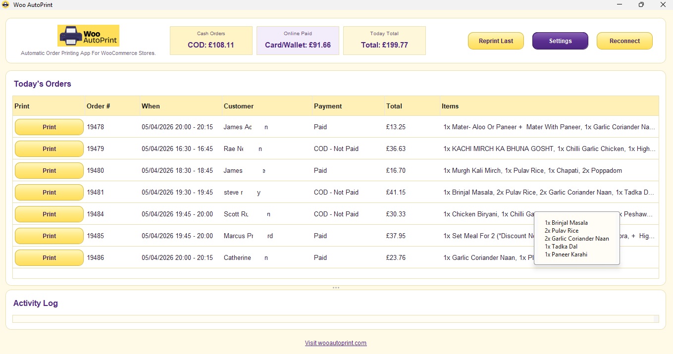 Automatic Order Printing Software For WooCommerce