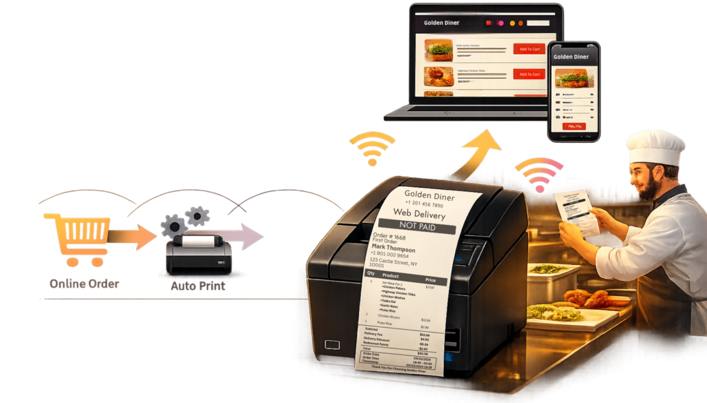 WooCommerce Automatic Order Printing Software For Restaurants